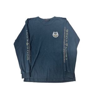 Vintage Y2K distressed grunge Harley Davidson, long sleeve Black Big Logo Sleeve